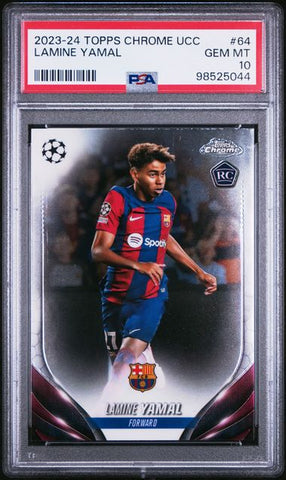 Lamine Yamal #64 Rookie PSA 10 [2023-24 Topps Chrome Uefa Club Competitions]