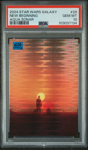 New Beginning [Aqua Sonar] #29 022/199 PSA 10 [Topps Chrome Star Wars Galaxy 2024]
