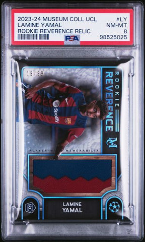 Lamine Yamal #LY Rookie Relic /99 PSA 8 [2023-24 Topps Museum Collection]