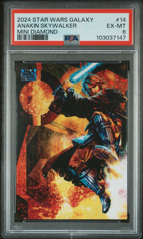 Anakin Skywalker [Mini Diamond] #14 PSA 6 [Topps Chrome Star Wars Galaxy 2024]