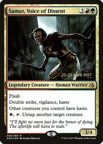 Samut, Voice of Dissent (Prerelease Promo) [Amonkhet Prerelease Promos]