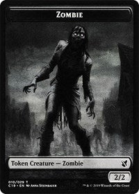 Zombie (010) // Zombie (011) Double-sided Token [Commander 2019 Tokens]