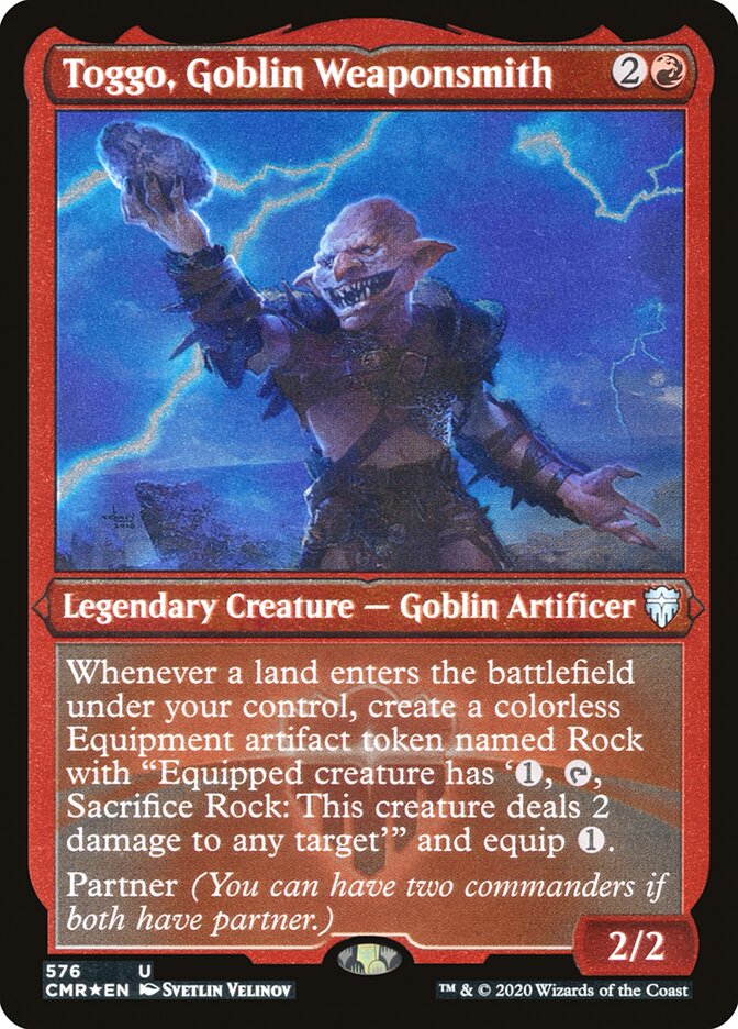 Toggo, Goblin Weaponsmith (Foil Etched) [Commander Legends]