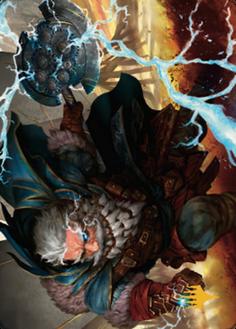 Electrostatic Infantry Art Card (Gold-Stamped Signature) [Dominaria United Art Series]