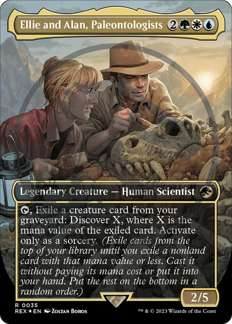 Ellie and Alan, Paleontologists Emblem (Borderless) [Jurassic World Collection Tokens]