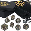 Enhance Metal Dice Set with Case and Dice Bag (Polyhedral Set)