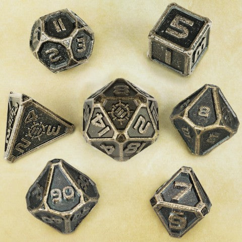 Enhance Metal Dice Set with Case and Dice Bag (Polyhedral Set)