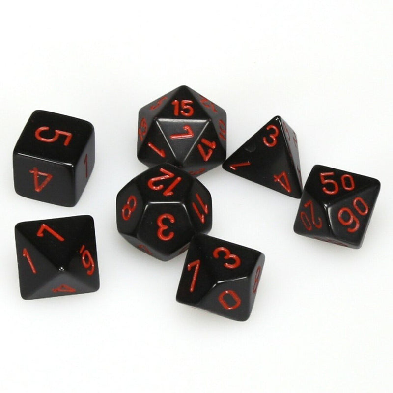 Opaque – Polyhedral Black w/red 7-Die Set