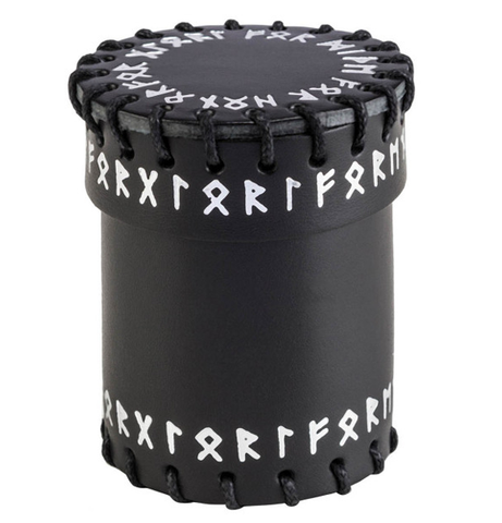 Dice Cup: Runic - Black Leather