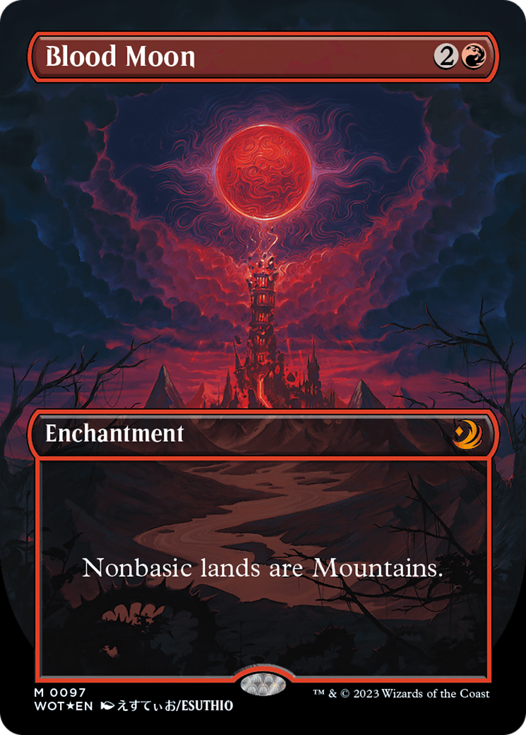 Blood Moon (Anime Borderless) (Confetti Foil) [Wilds of Eldraine: Enchanting Tales]