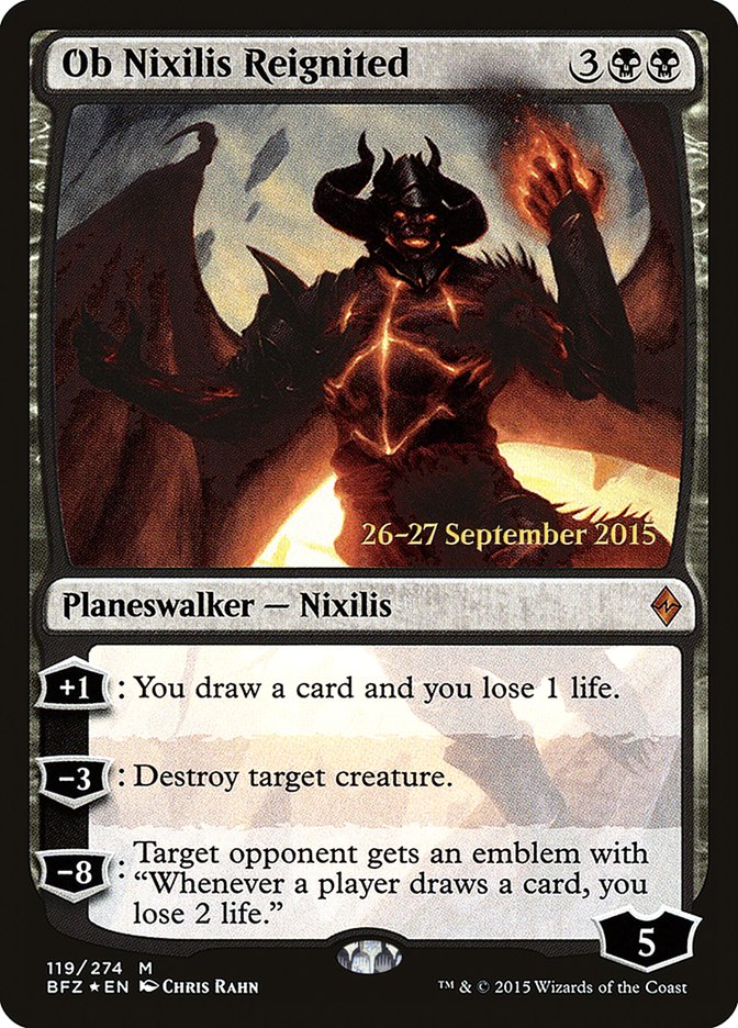 Ob Nixilis Reignited (Prerelease Promo) [Battle for Zendikar Prerelease Promos]