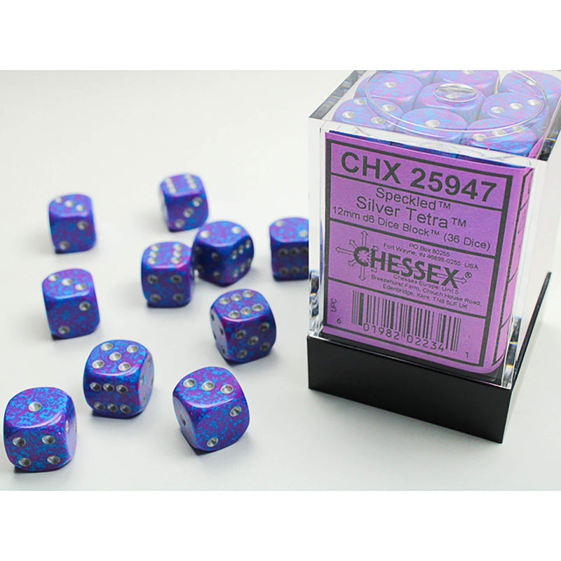 Speckled – 12mm d6 Silver Tetra™ Dice Block™