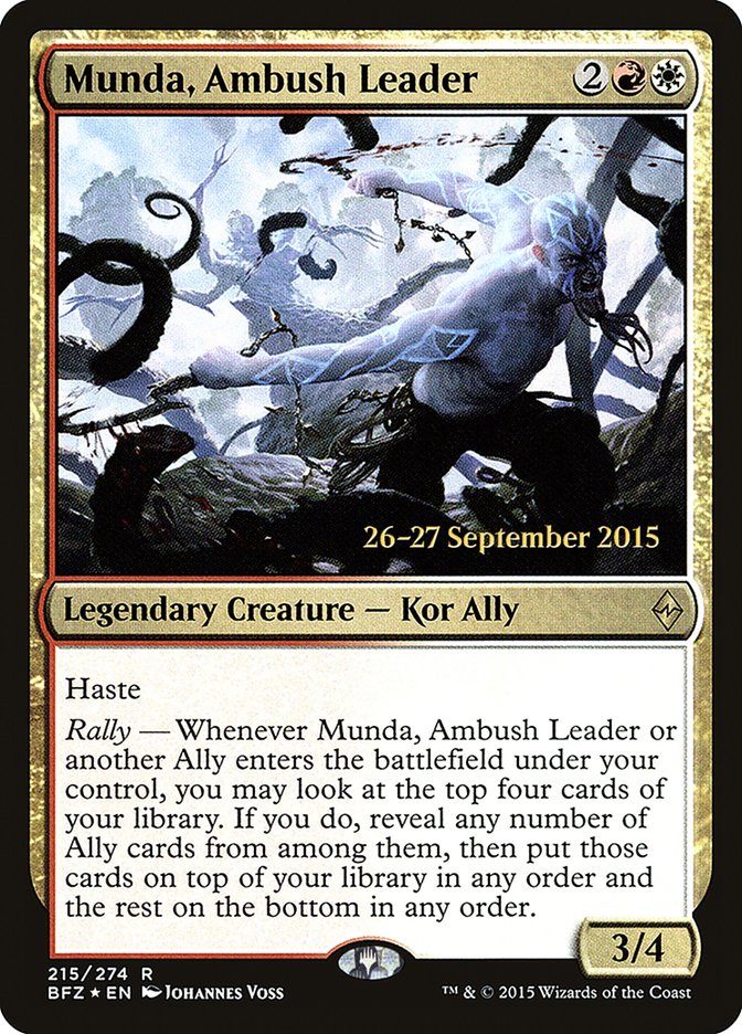 Munda, Ambush Leader (Prerelease Promo) [Battle for Zendikar Prerelease Promos]