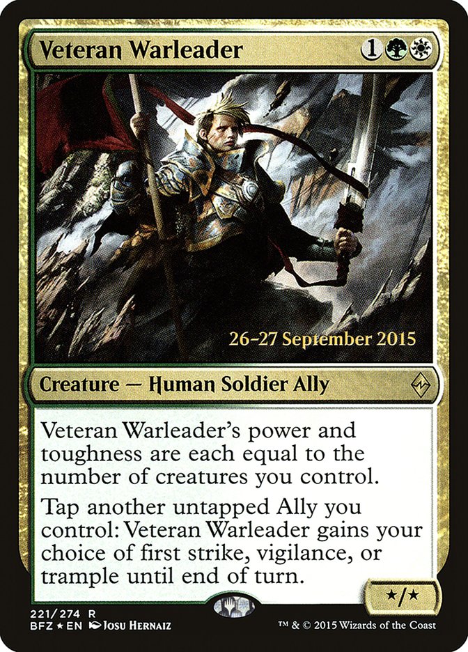 Veteran Warleader (Prerelease Promo) [Battle for Zendikar Prerelease Promos]