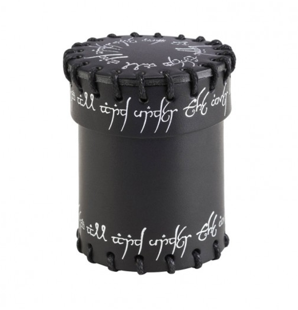 Dice Cup: Elvish - Black Leather