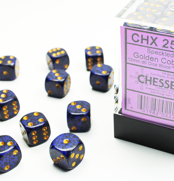 Speckled – 12mm d6 Golden Cobalt™ Dice Block™