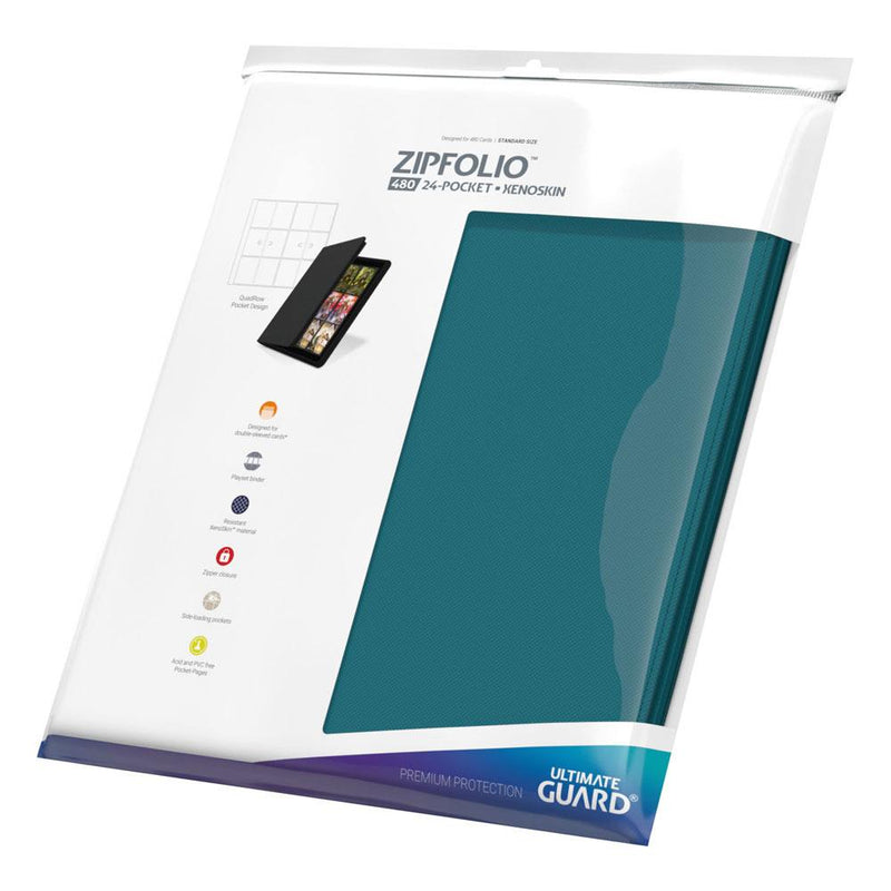 Ultimate Guard Zipfolio 480 - 24-Pocket XenoSkin™ (Quadrow) - Blue Petrol
